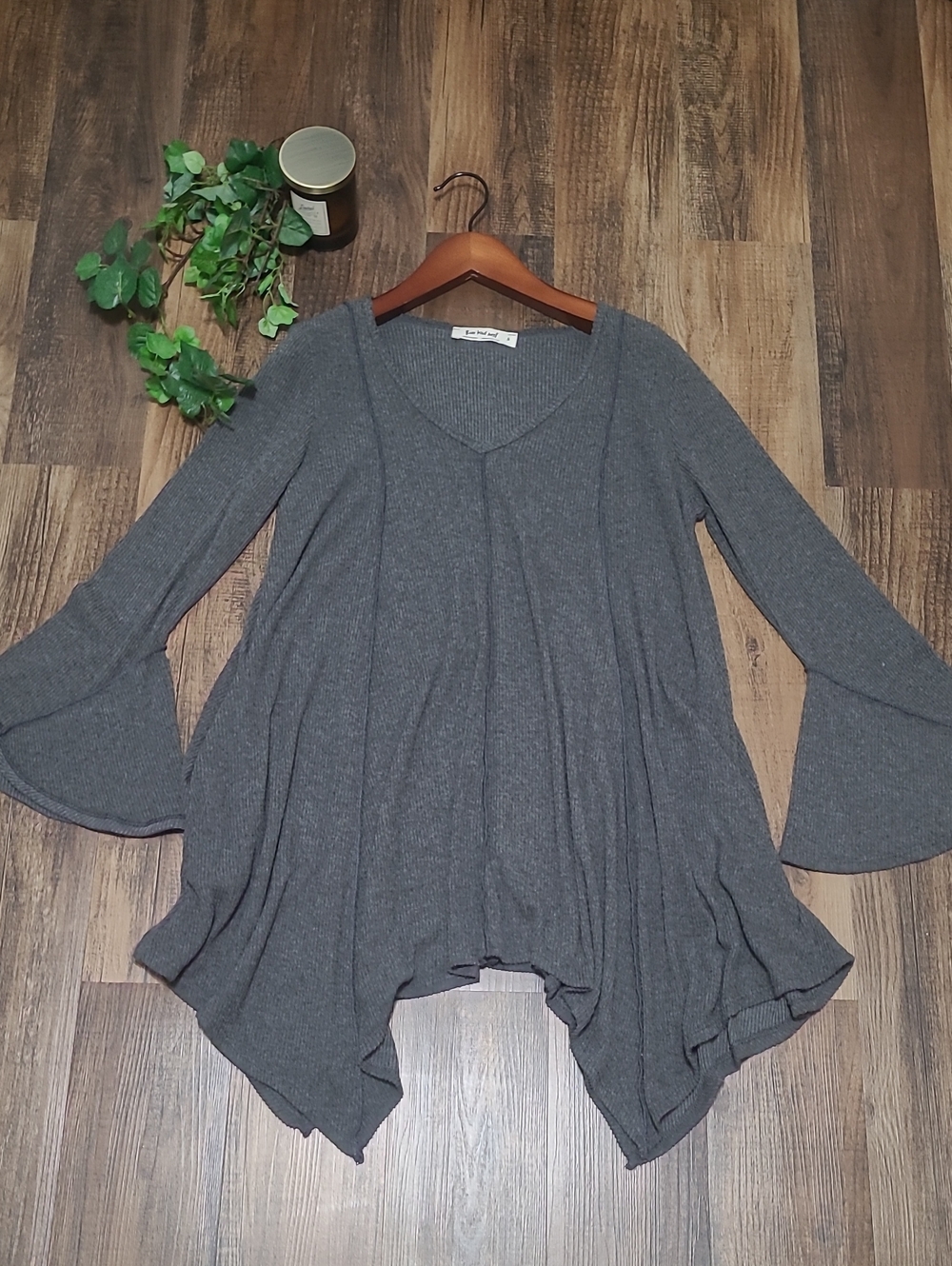 Three Bird Nest Ribbed Handkerchief Dress
